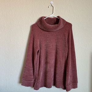 Express Velvet Chenille Cowl Neck Tunic Sweater